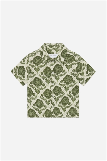 Les Deux Lesley Flower Tile Shirt - Vintage Grön / Elfenben